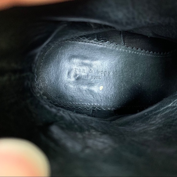 rag & bone Black Crossed Leather Booties - Picture 6 of 8